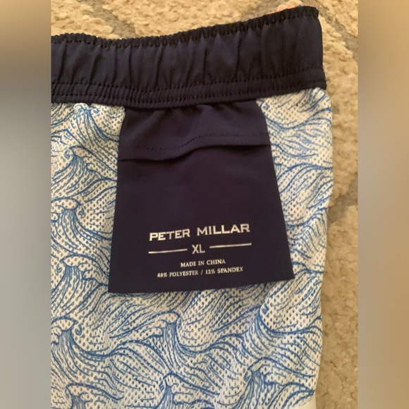 Peter Millar Orange and Blue Swim Trunks Relaxed Fit - Picture 9 of 14